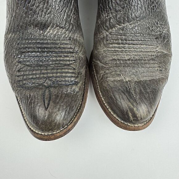 Vintage Amazonas Black Almond Toe Western Cowboy Boots, Sz. Mens 9, Womens 10.5 - Picture 6 of 15